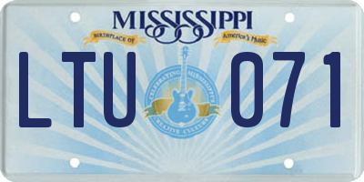 MS license plate LTU071