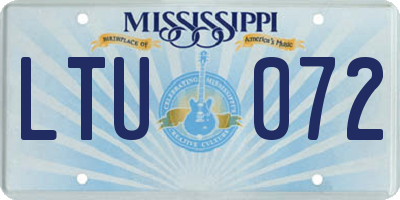 MS license plate LTU072