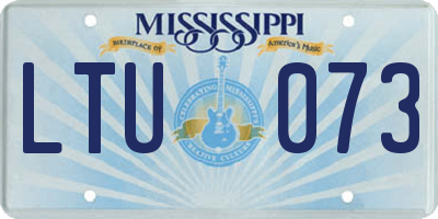 MS license plate LTU073
