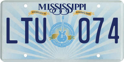 MS license plate LTU074