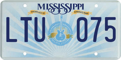 MS license plate LTU075