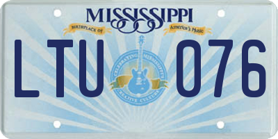 MS license plate LTU076