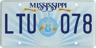 MS license plate LTU078