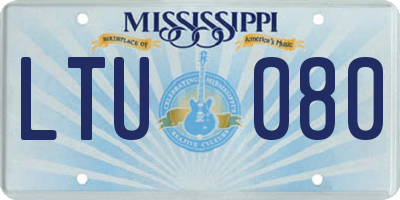 MS license plate LTU080