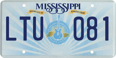 MS license plate LTU081