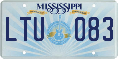 MS license plate LTU083