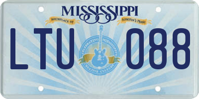 MS license plate LTU088