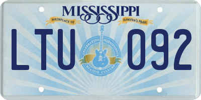 MS license plate LTU092