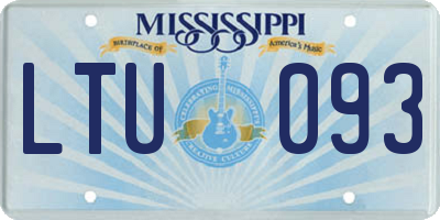 MS license plate LTU093