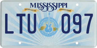 MS license plate LTU097