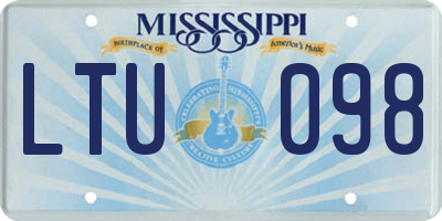 MS license plate LTU098