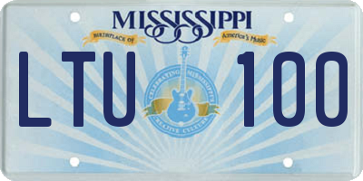 MS license plate LTU100
