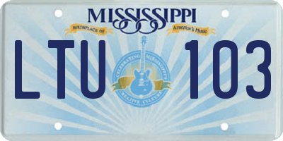 MS license plate LTU103