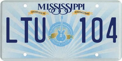 MS license plate LTU104