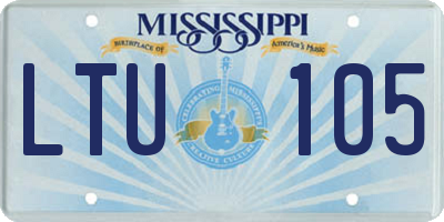 MS license plate LTU105