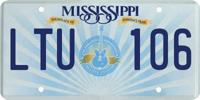 MS license plate LTU106