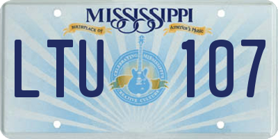 MS license plate LTU107