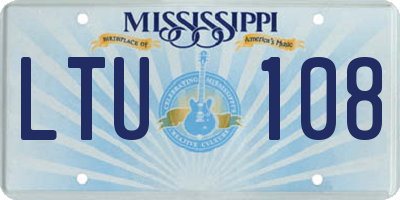 MS license plate LTU108