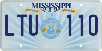 MS license plate LTU110