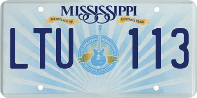 MS license plate LTU113