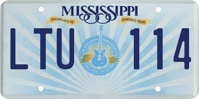 MS license plate LTU114