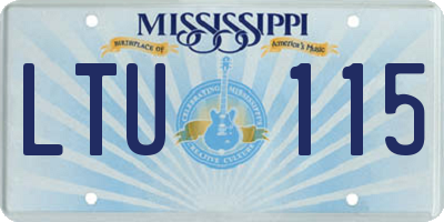MS license plate LTU115
