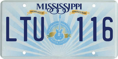 MS license plate LTU116