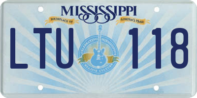 MS license plate LTU118