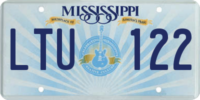 MS license plate LTU122