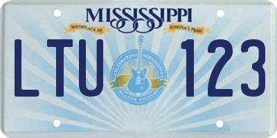 MS license plate LTU123