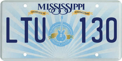 MS license plate LTU130