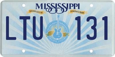 MS license plate LTU131