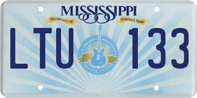MS license plate LTU133