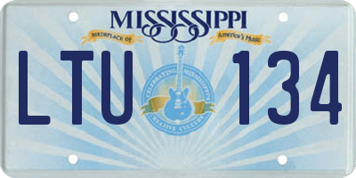 MS license plate LTU134