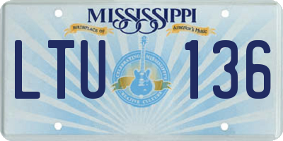 MS license plate LTU136