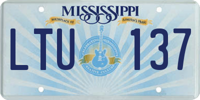 MS license plate LTU137