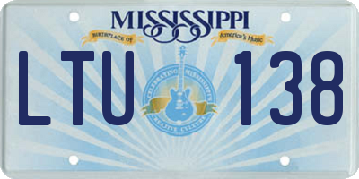 MS license plate LTU138