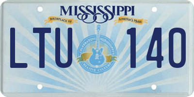MS license plate LTU140