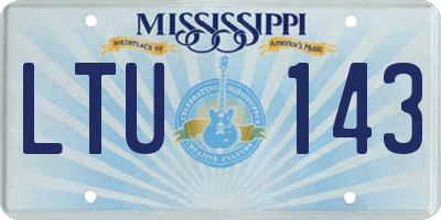 MS license plate LTU143
