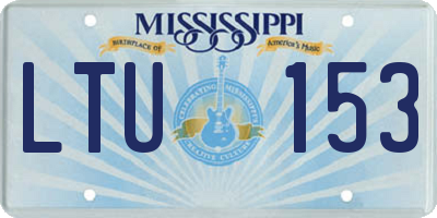 MS license plate LTU153