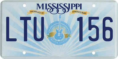 MS license plate LTU156