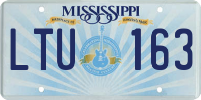 MS license plate LTU163