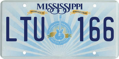 MS license plate LTU166
