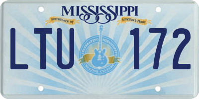 MS license plate LTU172