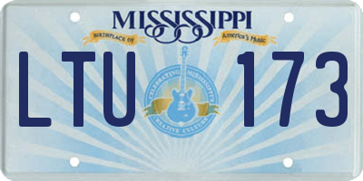 MS license plate LTU173