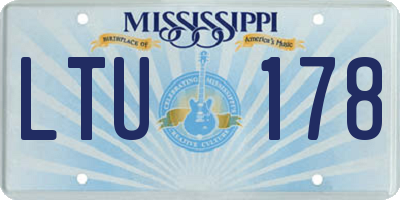 MS license plate LTU178