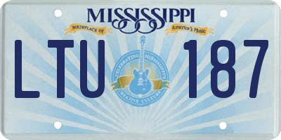 MS license plate LTU187