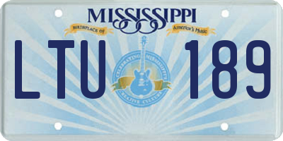 MS license plate LTU189