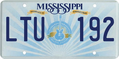 MS license plate LTU192