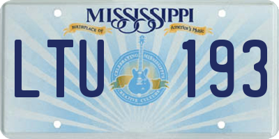 MS license plate LTU193